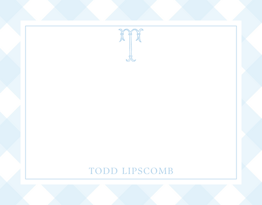 Preppy Check Notecard Set - Blue