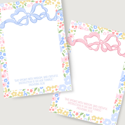 Floral & Bow Psalm 31 Notepad