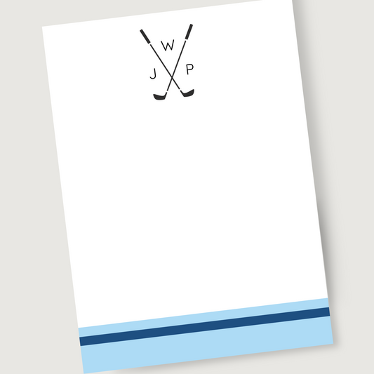 Golf Clubs Notepad - Blue