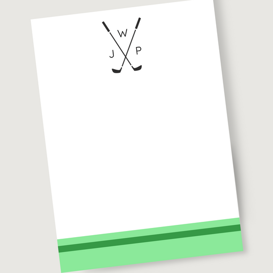 Golf Clubs Notepad - Green