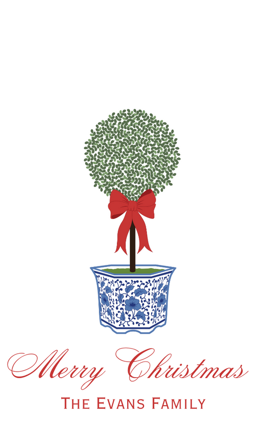 Topiary Merry Christmas Gift Tag
