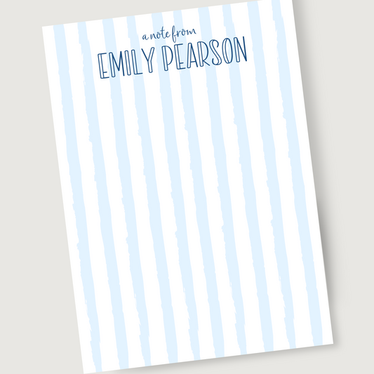 Watercolor Stripe Notepad - Blue