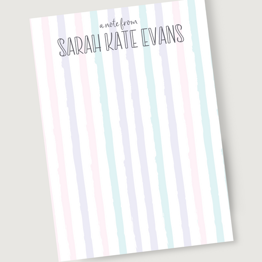 Watercolor Stripe Notepad - Multi