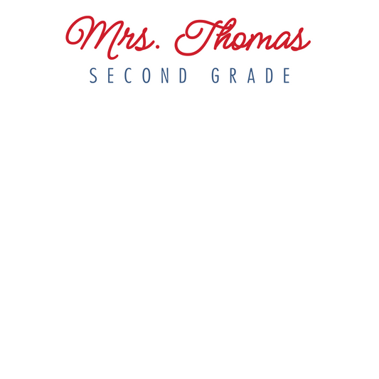 Elegant Teacher Notepad - Red & Blue