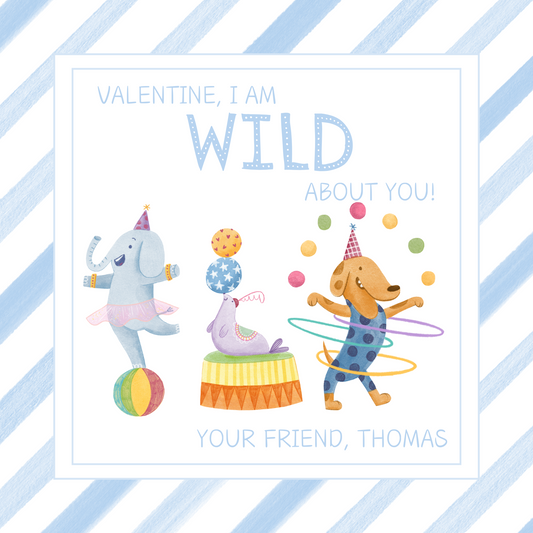Wild About You Valentines - Blue