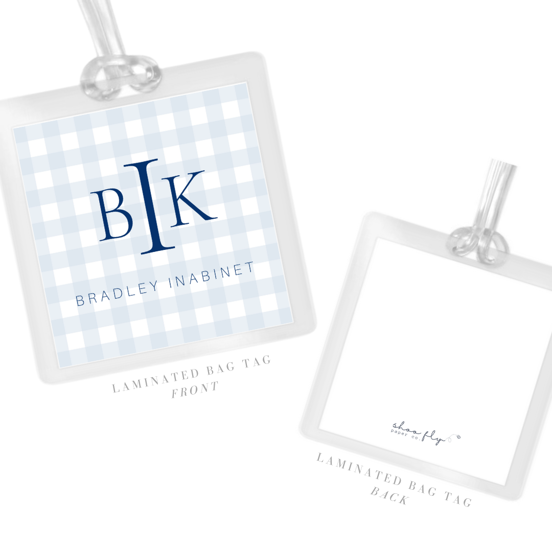 Gingham Monogram Bag Tag