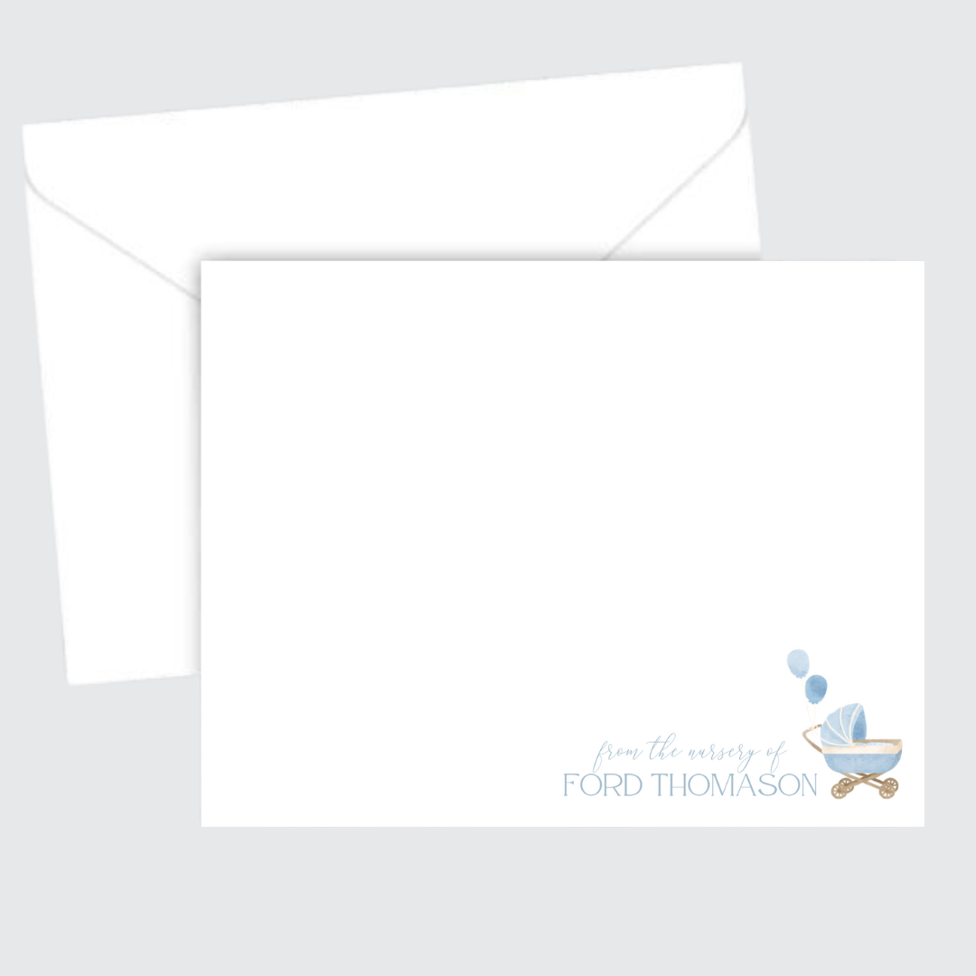 Pram Baby Boy Stationery Set