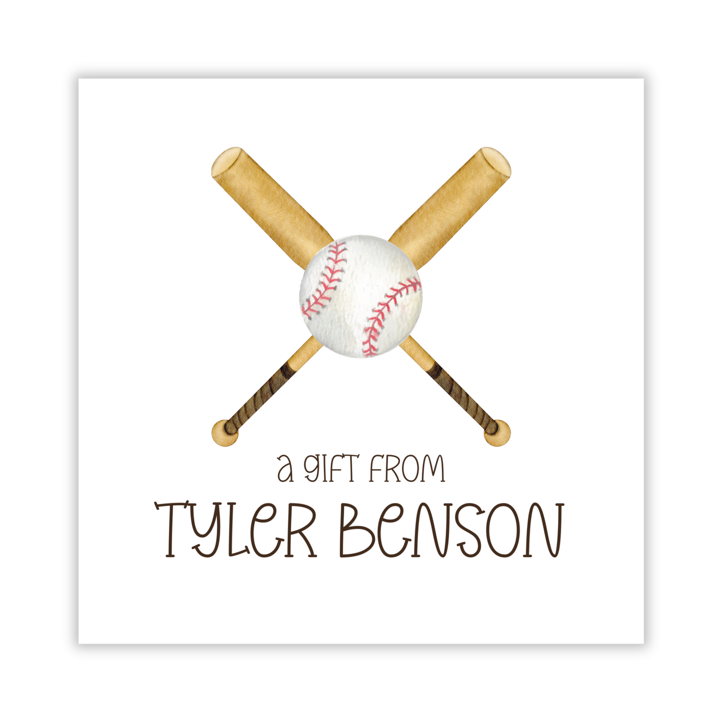 square gift tag for boys, baseball calling card, baseball gift tag, baseball party favor tag, ShooFly Paper Co. Auburn, Alabama
