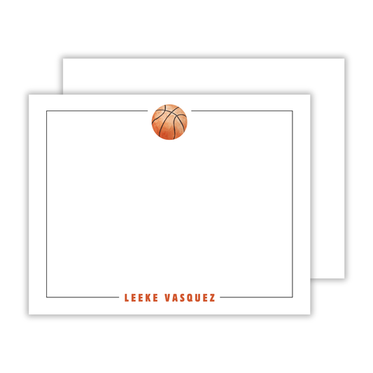 personalized notecard set with basketball, ShooFly Paper Co. Auburn, Alabama