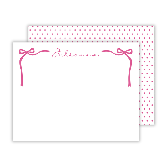 cute stationery for girls, bow stationery, polka dots, ShooFly Paper Co. Auburn, Alabama