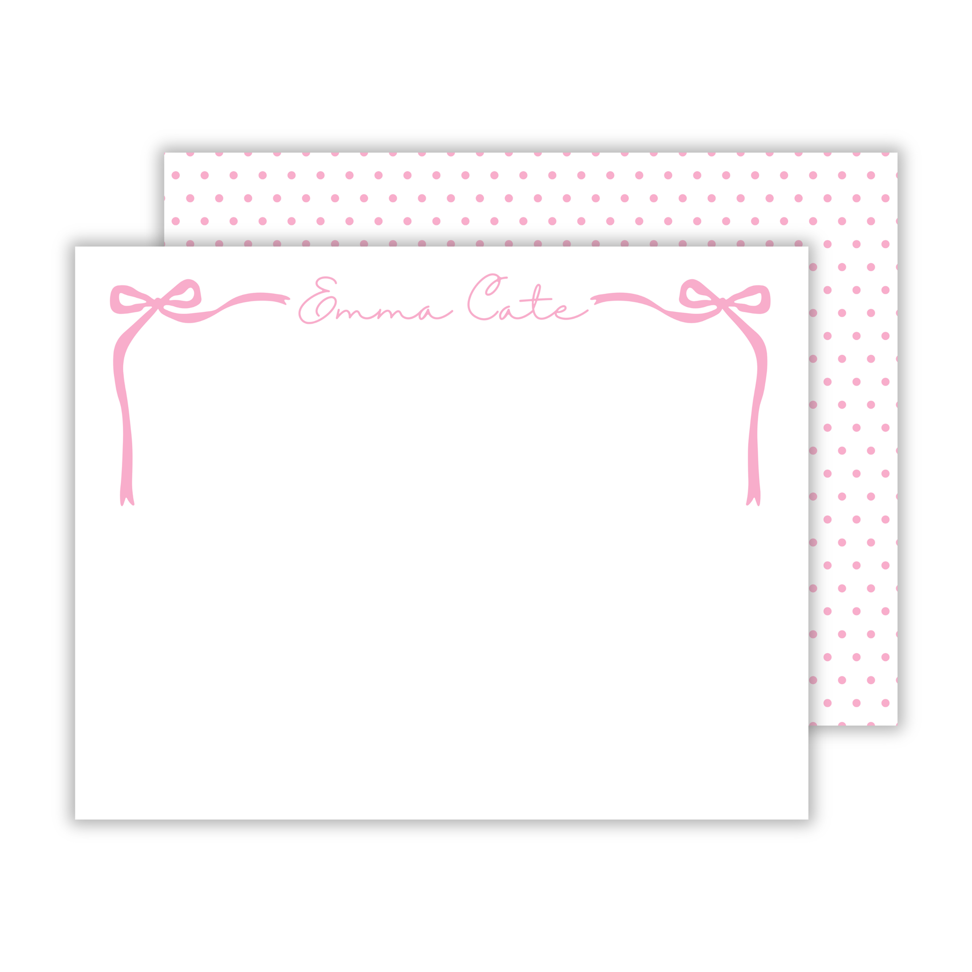 cute stationery for girls, bow stationery, polka dots, ShooFly Paper Co. Auburn, Alabama