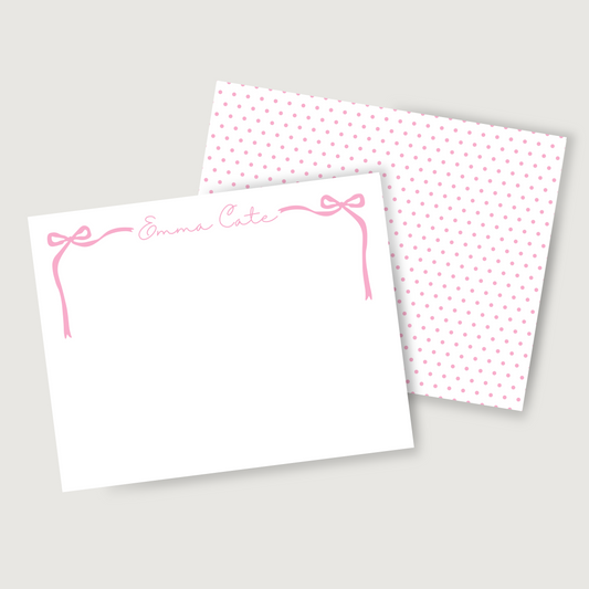 cute stationery for girls, bow stationery, polka dots, ShooFly Paper Co.