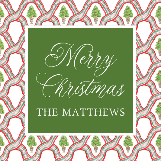 Festive Ribbon Square Gift Tag