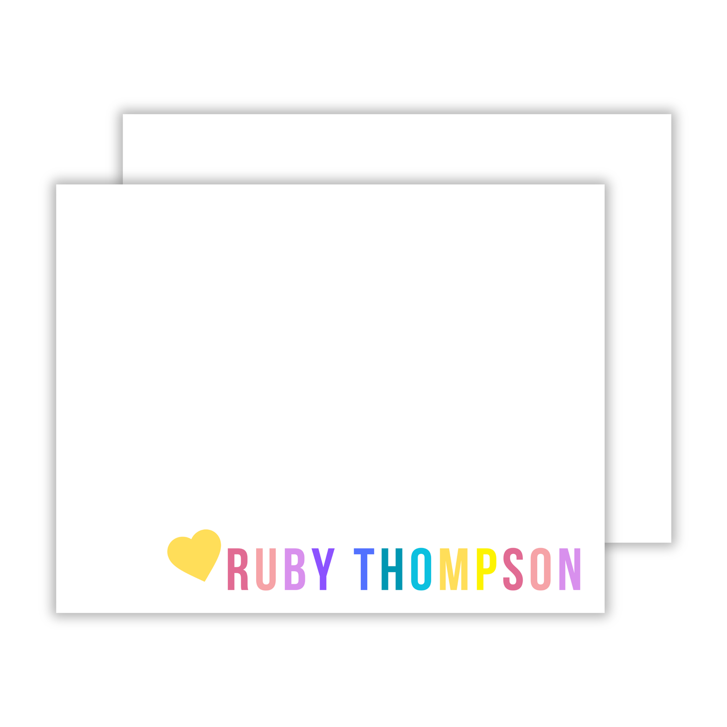personalized notecard set with color name, ShooFly Paper Co. Auburn, Alabama