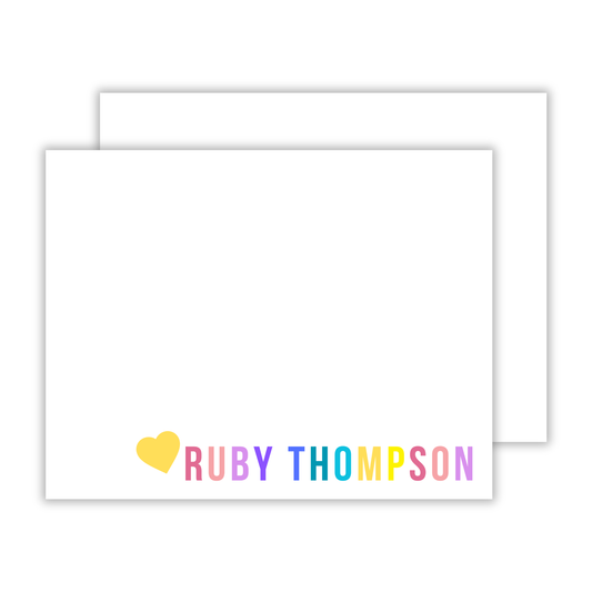 personalized notecard set with color name, ShooFly Paper Co. Auburn, Alabama