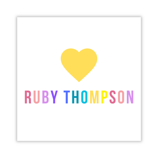 gift tag for girls, rainbow gift tag, bright colors gift tag, ShooFly Paper Co. Auburn, Alabama