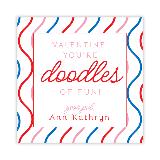 personalized valentines gift tag for magna doodle, doodles of fun, ShooFly Paper Co. Auburn, Alabama