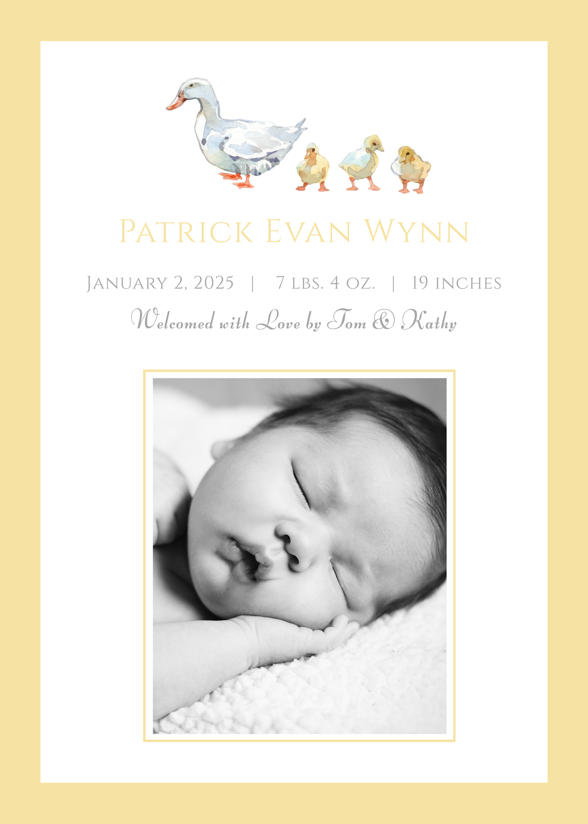 Mama Duck Birth Announcement ShooFly Paper Co.