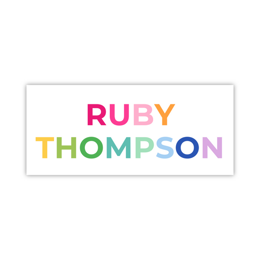 Water Resistant Name Labels - MultiColor Block