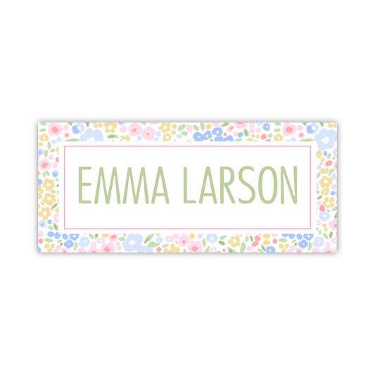Water Resistant Name Labels - Blotted Flower