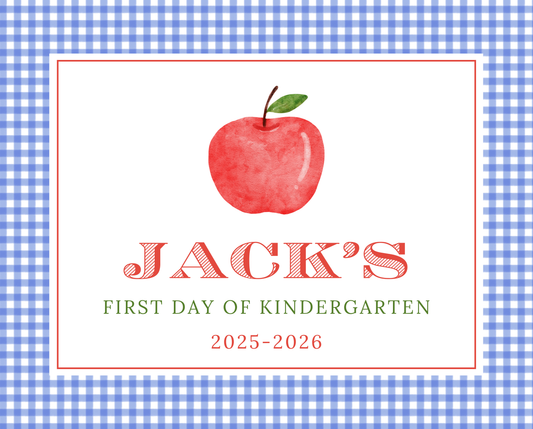 personalized sign for first day of school, ShooFly Paper Co. Auburn, Alabama