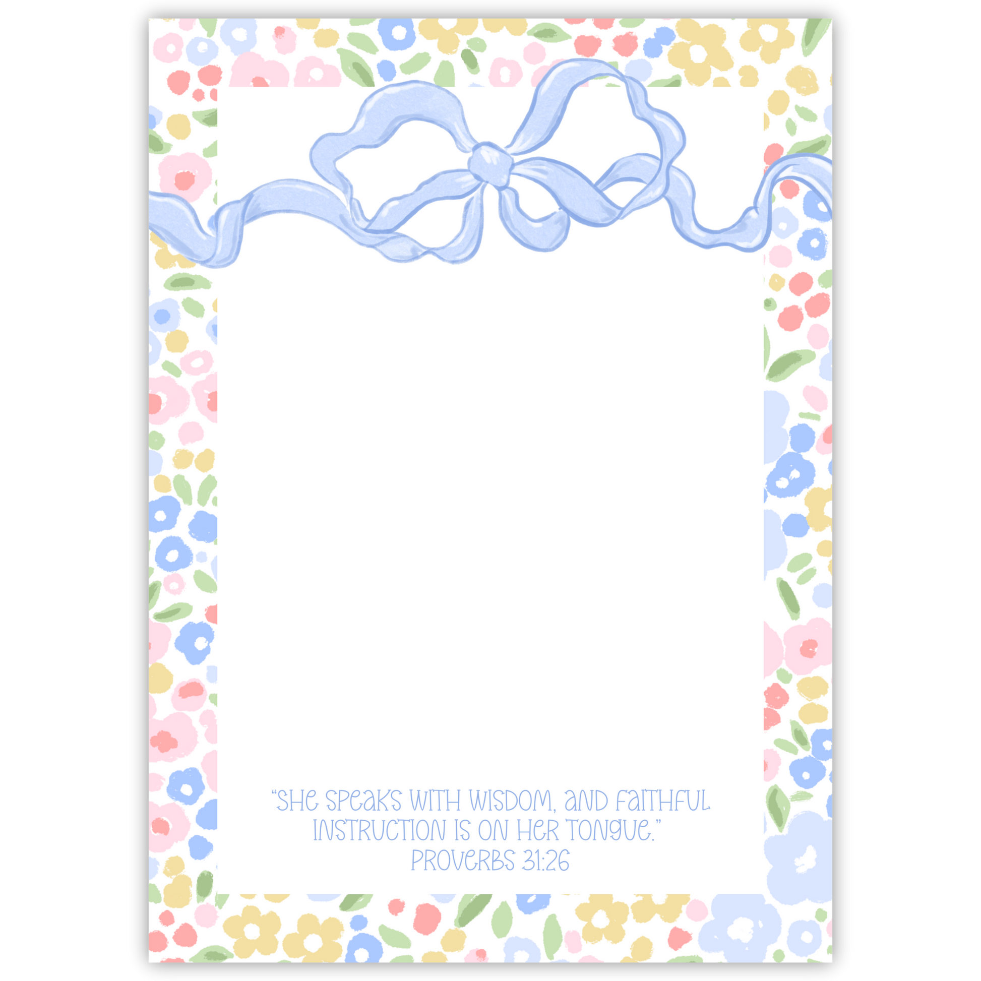 notepad with floral border & bow; ShooFly Paper Co. Auburn, Alabama