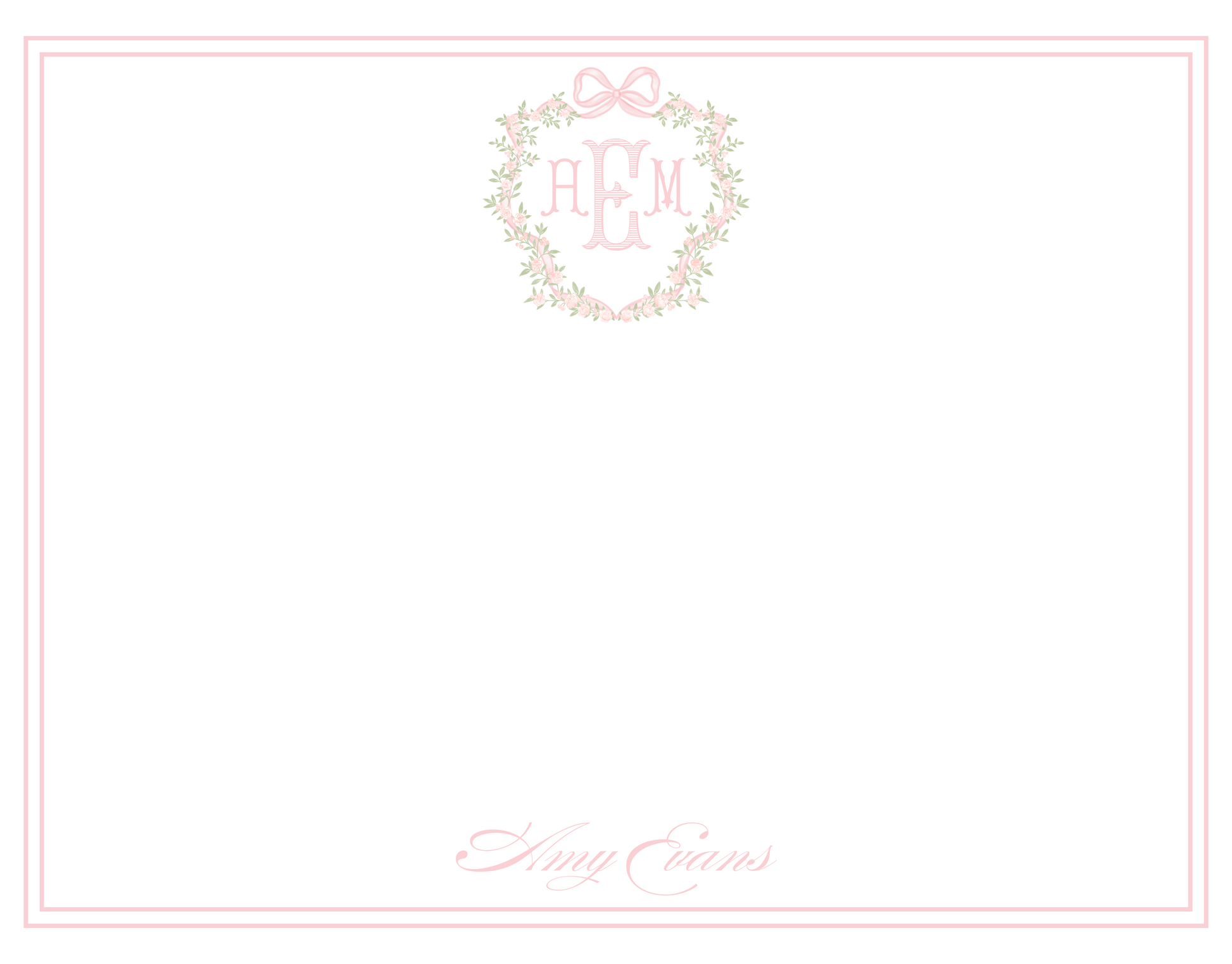 floral crest, monogram stationery, personalized notecards, shoofly paper co.