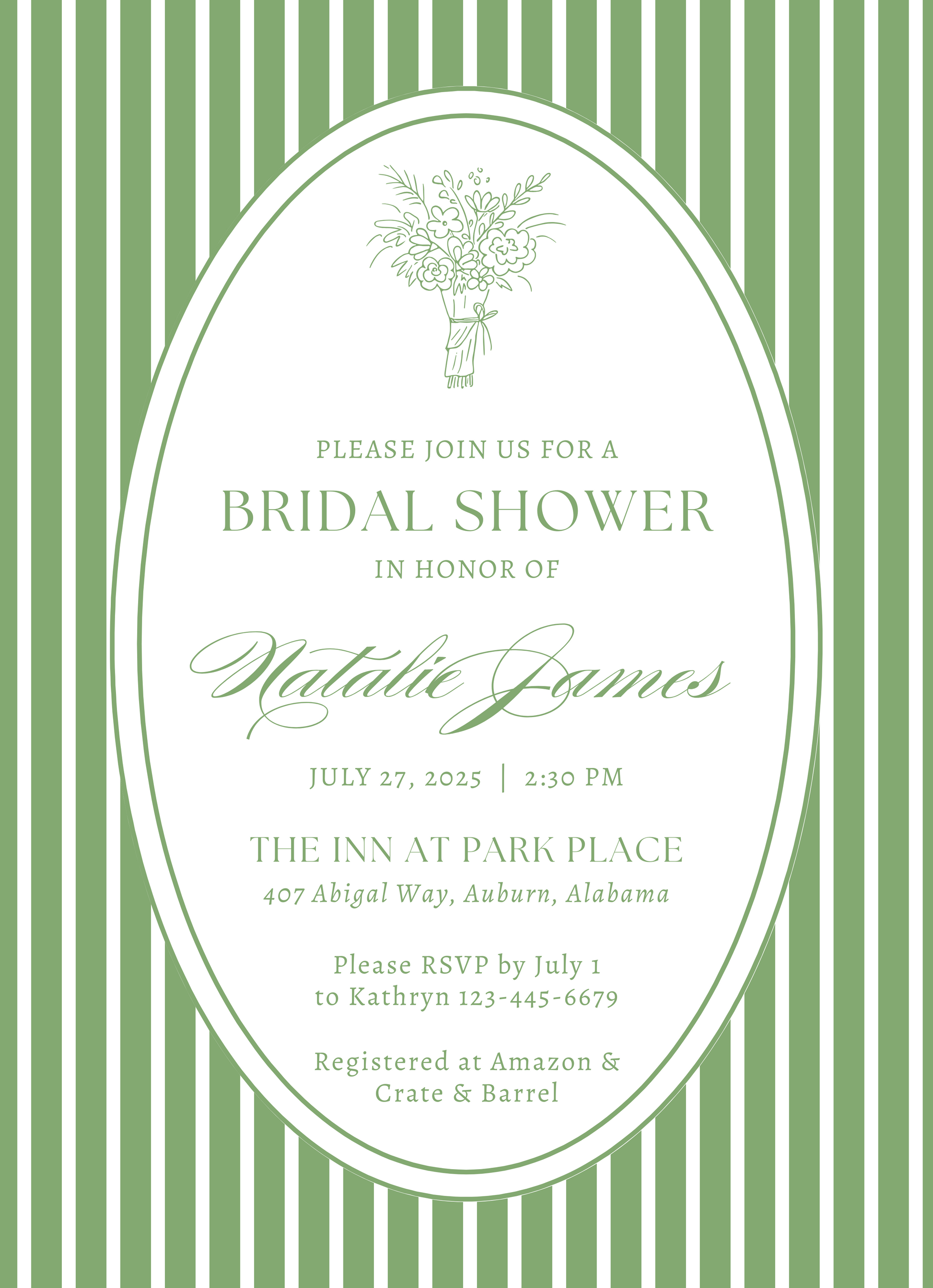 bridal shower, baby shower, sage green, shoofly paper co.