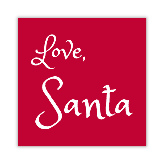 square red gift tag for santa gifts, ShooFly Paper Co. Auburn, Alabama