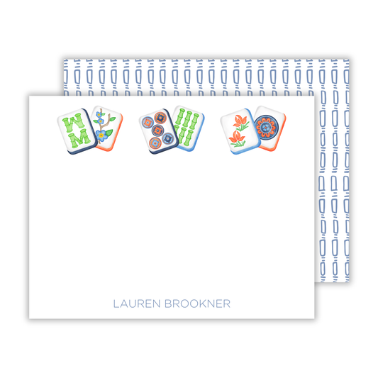 note personalized notecard with mahjong tiles, shoofly paper co auburn, al