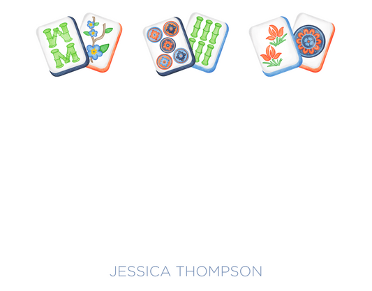 note personalized notecard with mahjong tiles, shoofly paper co auburn, al