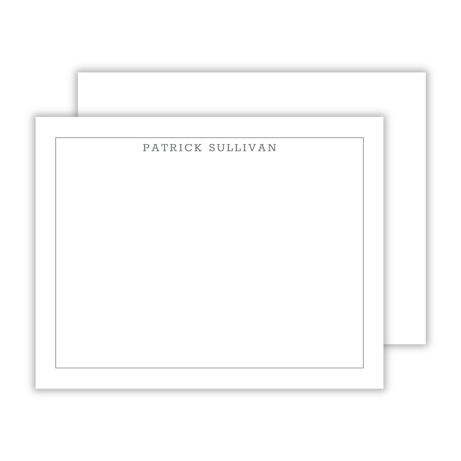 Stationery Note Cards for Men with Border and Name in Modern Font, Simple Professional Business Note Card Stationary for Men, ShooFly Paper Co. Auburn, Alabama