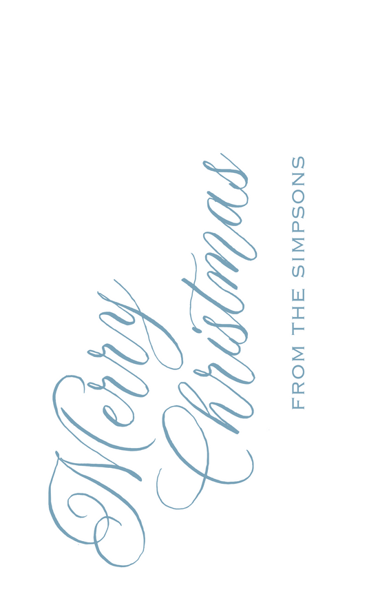 hanging gift tag with cornflower merry christmas, ShooFly Paper Co. Auburn, Alabama
