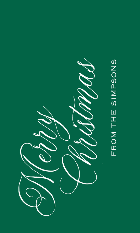 green hanging gift tag with merry christmas, ShooFly Paper Co. Auburn, Alabama