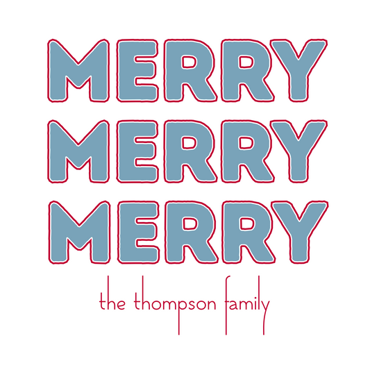 gift tag with merry merry merry, ShooFly Paper Co. Auburn, Alabama