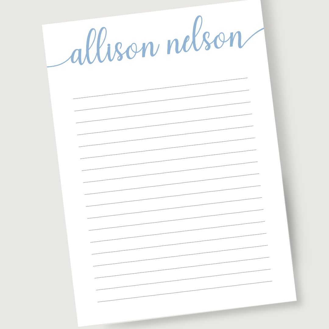 Cursive Name Notepad