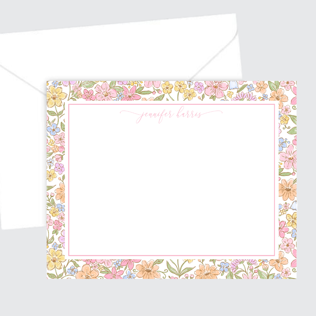 Floral Border Stationery Set