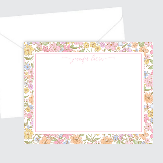 Floral Border Stationery Set