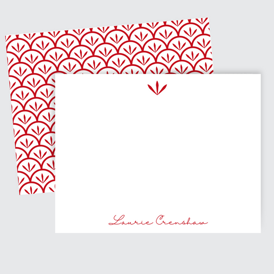 Red Scallop Stationery Set