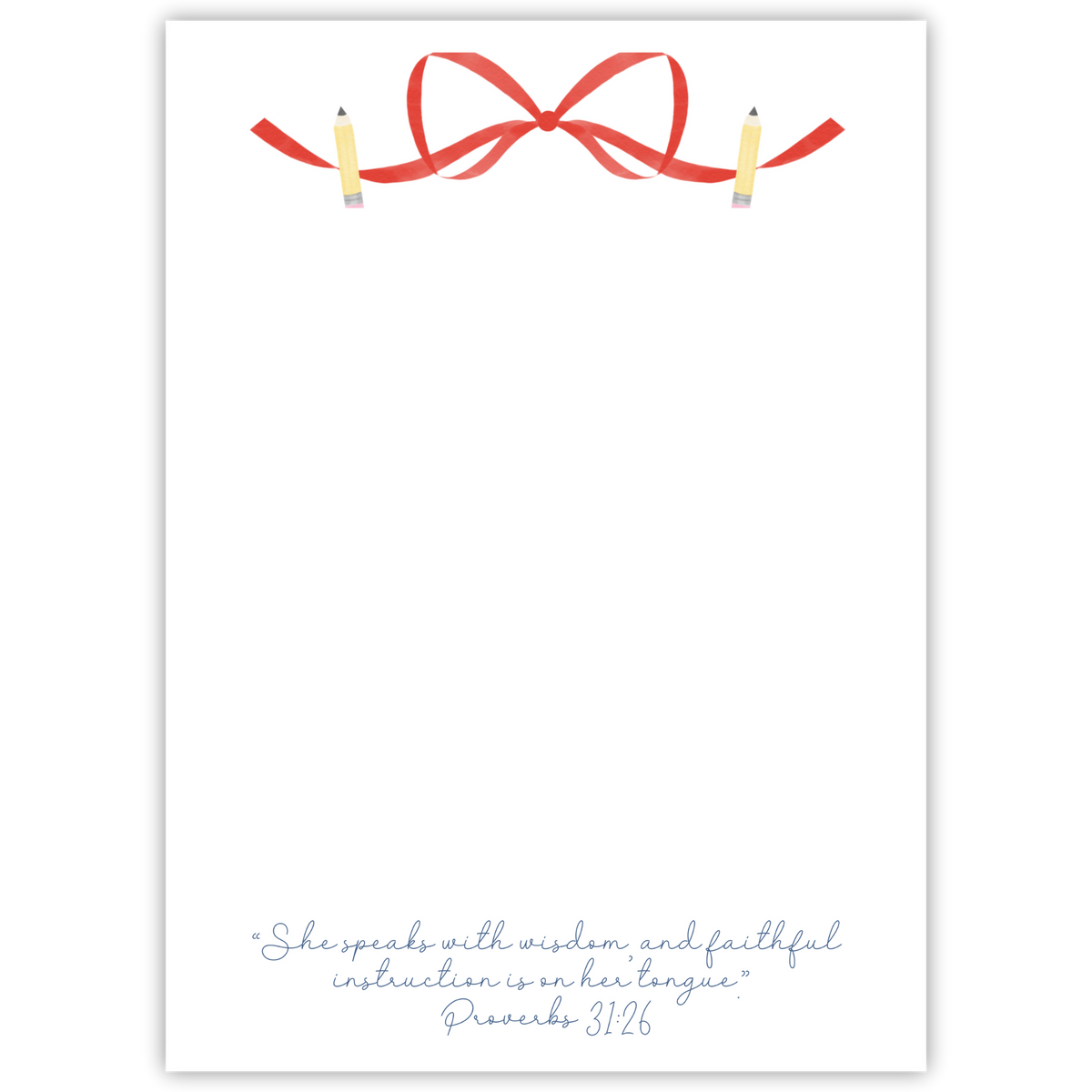 Bow Proverbs 31 Notepad – ShooFly Paper Co.