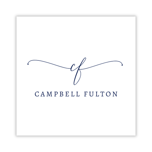 personalized gift tag with elegant script initials, ShooFly Paper Co. Auburn, Alabama