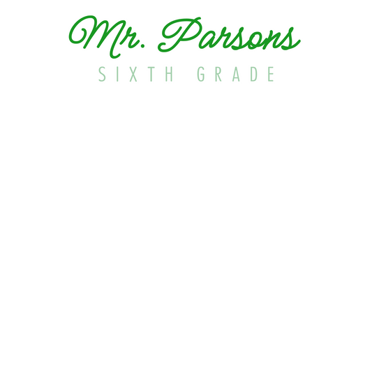 back to school teacher notepad with name and grade, ShooFly Paper Co. Auburn, Alabama