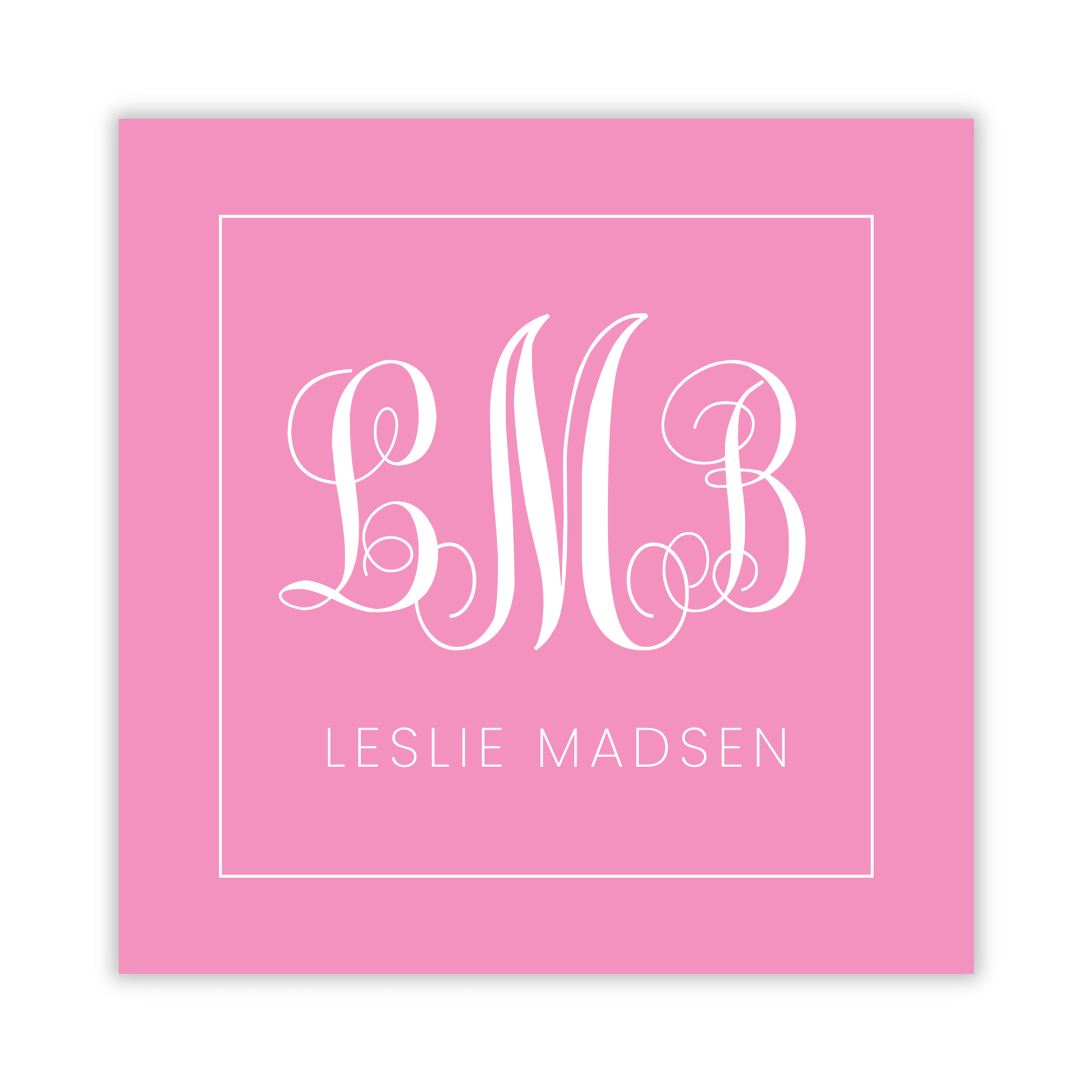 personalized gift tag with traditional scroll monogram, ShooFly Paper Co. Auburn, Alabama