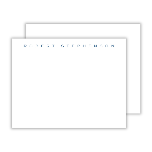 men's notecard set with simple block font name, ShooFly Paper Co. Auburn, Alabama