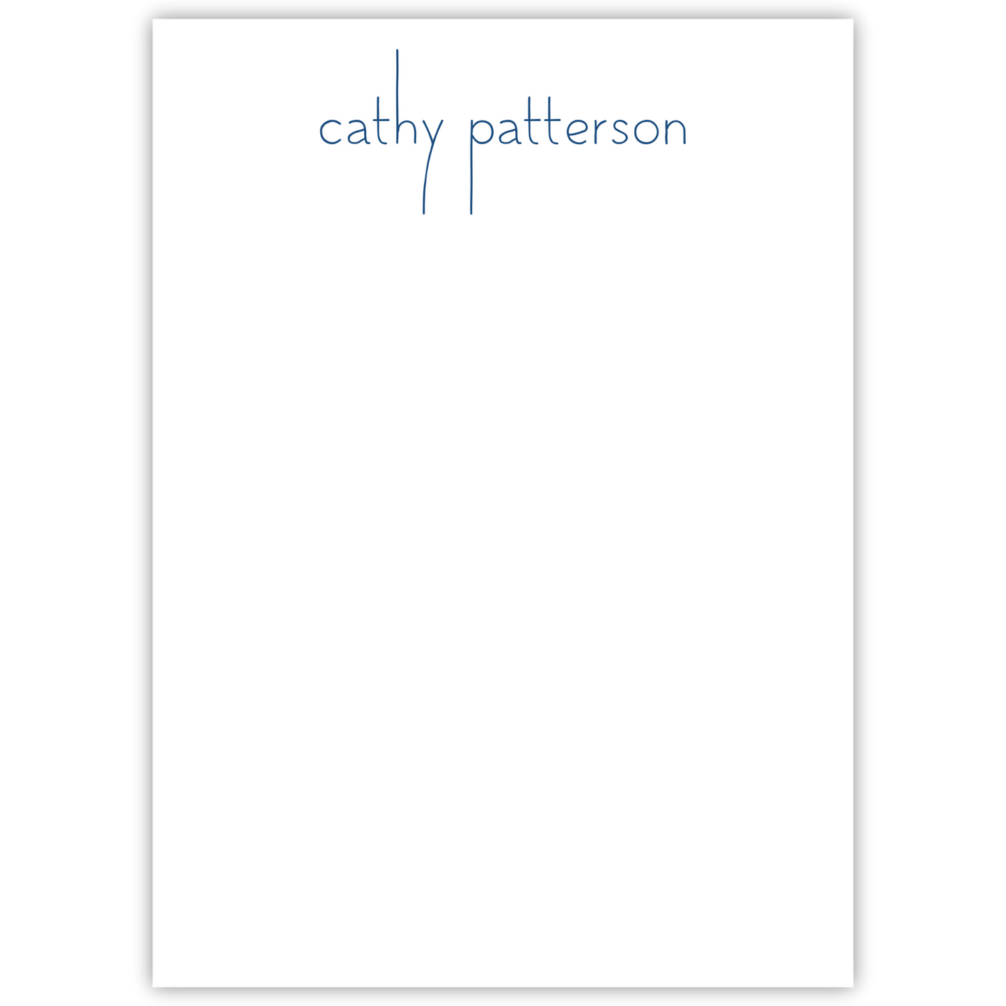 personalized notepad with simple name; ShooFly Paper Co Auburn, Alabama