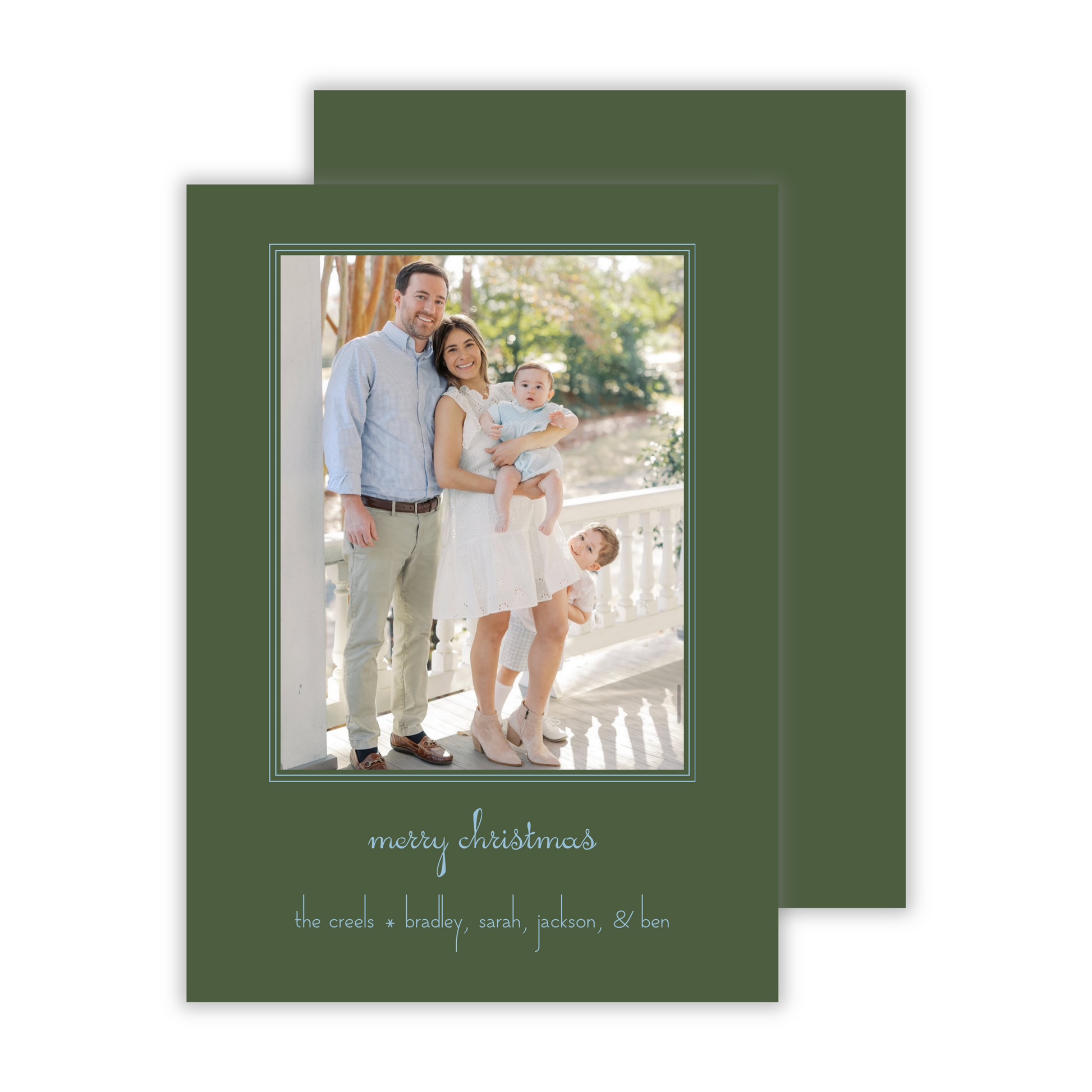minimalist photo christmas card with simple text, ShooFly Paper Co. Auburn, Alabama