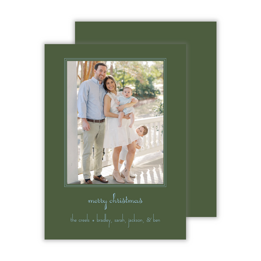 minimalist photo christmas card with simple text, ShooFly Paper Co. Auburn, Alabama