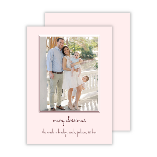 minimalist photo christmas card with simple text, ShooFly Paper Co. Auburn, Alabama