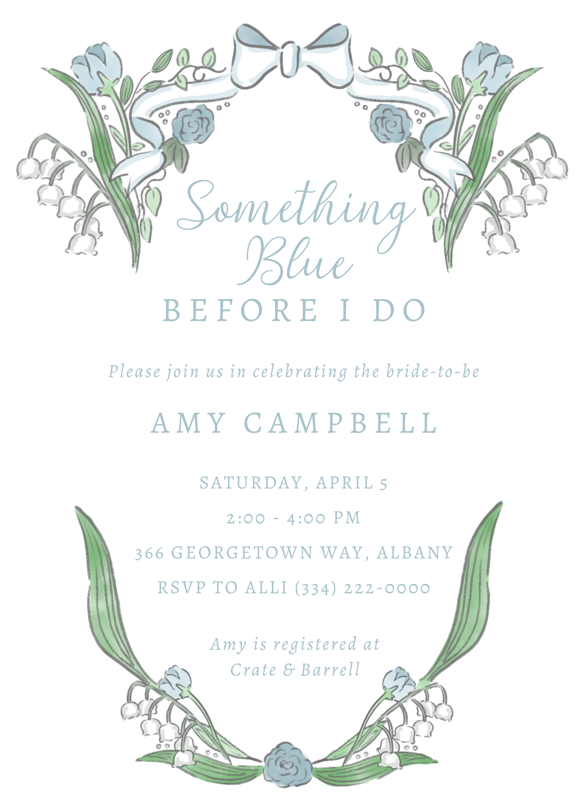 something blue, bridal shower, baby shower, shoofly paper co.