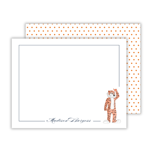 notecard set with friendly tiger, ShooFly Paper Co. Auburn, Alabama